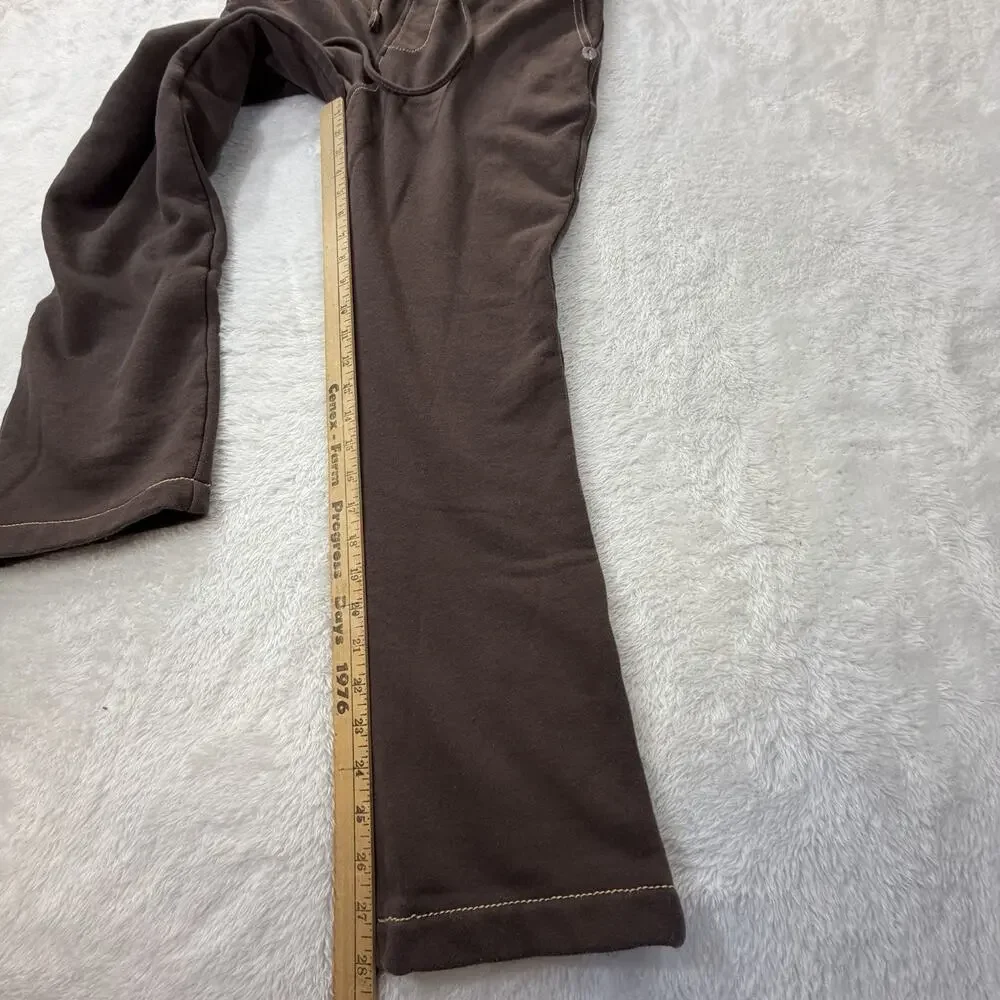 True Religion Sweatpants Men’s Small Brown Big T Straight Leg Drawstring Track